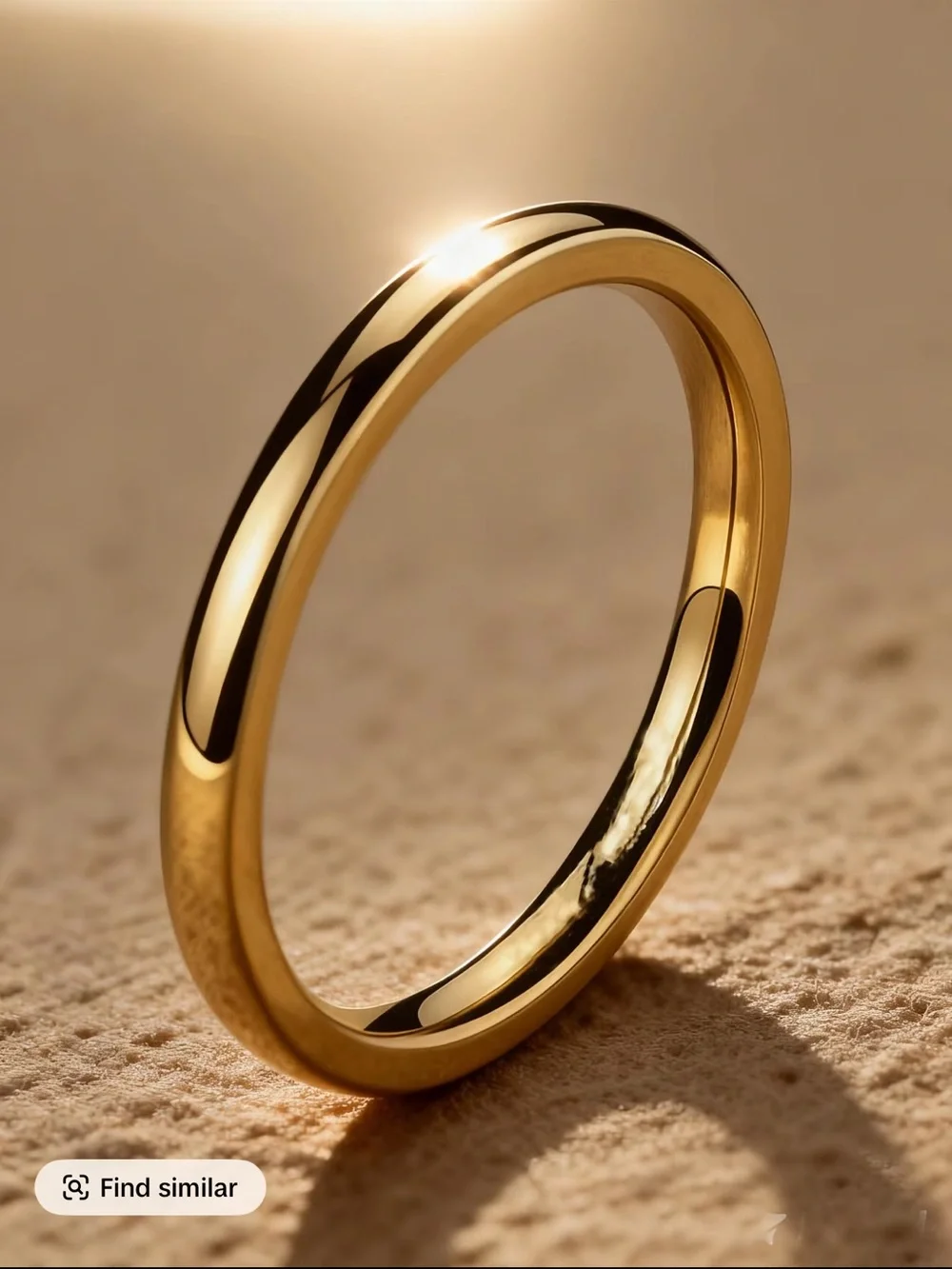 Gold Stainless Steel Women's Ring Set with White Accents
